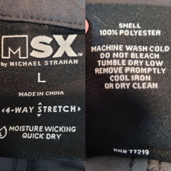 MSX By Michael Strahan 4-Way Stretch Quick Dry Polyester Pants L Gray Athleisure - Picture 3 of 11